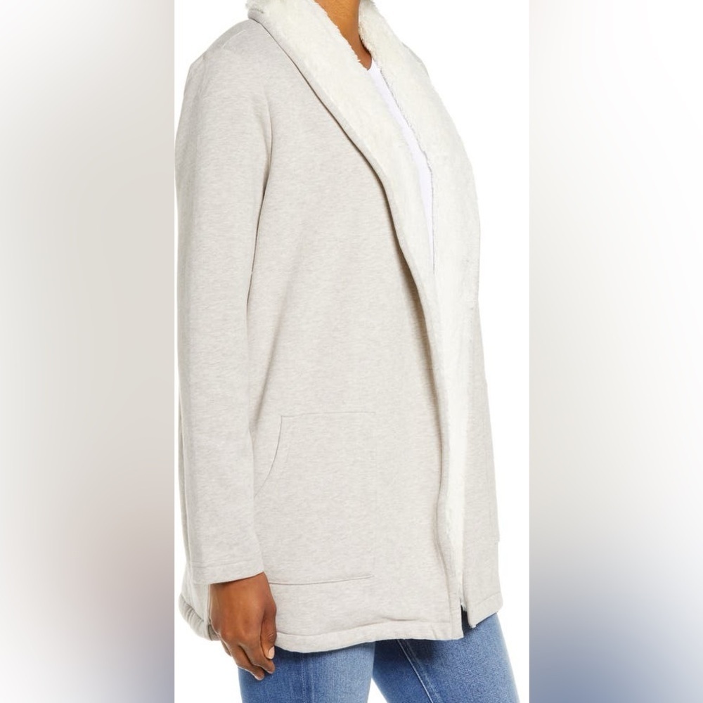 L.L. Bean Size Small 1912 Fleece Lined Cardigan In Oatmeal Heather - Picture 13 of 17